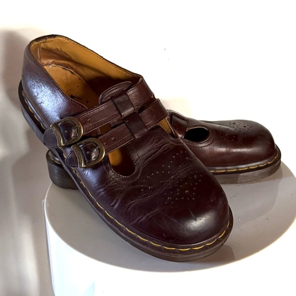 Dr. Martens Brown Leather 8065 Mary Janes Shoes - Picture 3 of 14